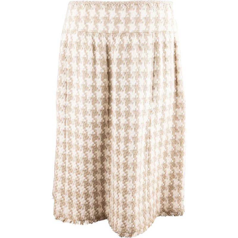 Chanel Midirock Chanel Wool Tweed Skirt (D36 / FR38) beige