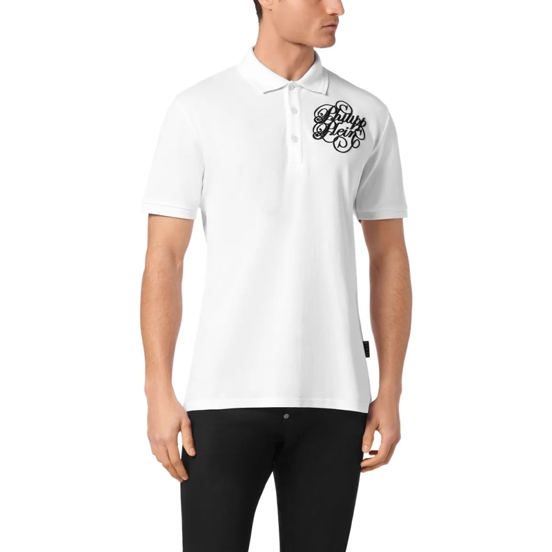 Philipp Plein Top Polohemd Mit Schmucksteinen weiss(Image 3)