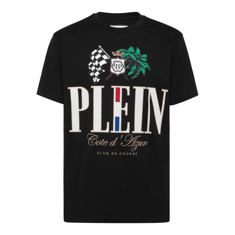 Philipp Plein T-Shirt T-Shirt Rundhalsausschnitt D Azur schwarz