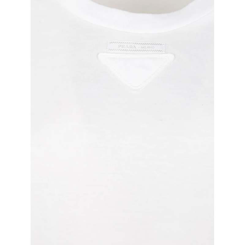 Prada T-shirt Old Jersey Crew Neck White