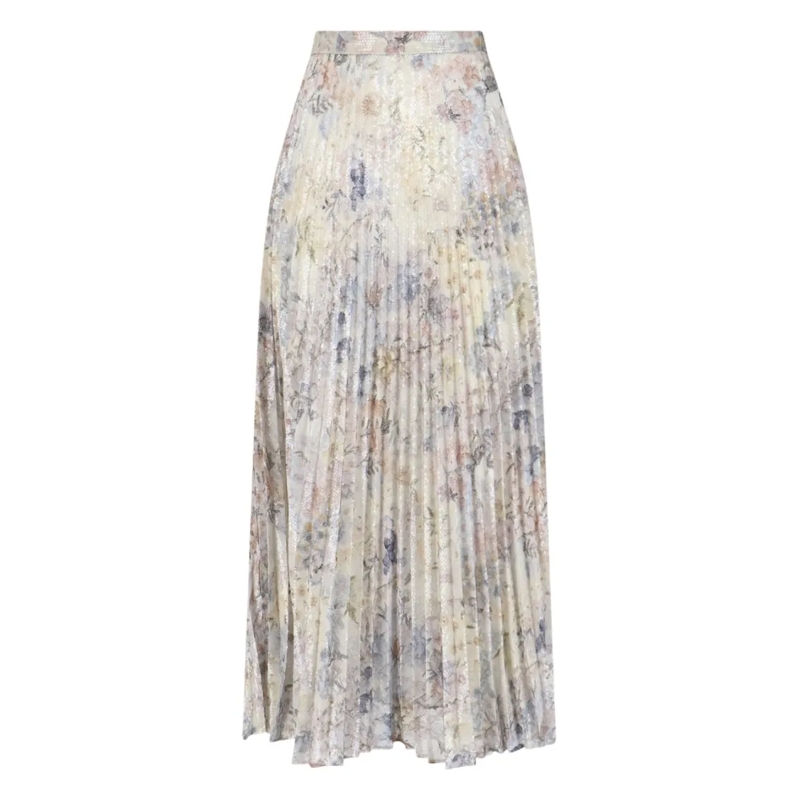 Golden Goose Minijupe Floral Pleated Maxi Skirt – Multicolor Multicolor