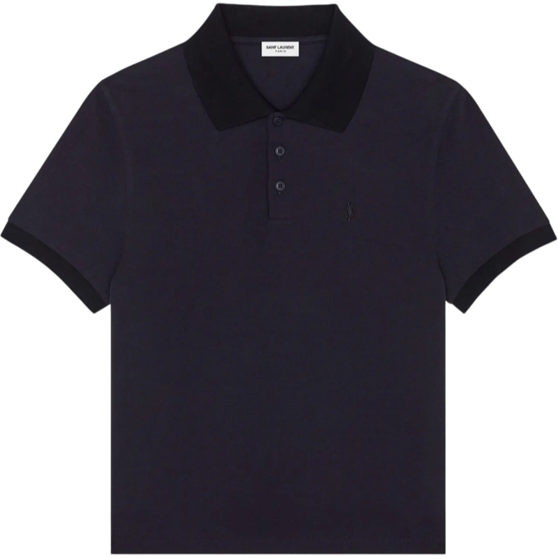 Saint Laurent Polohemd Polo Cassandre navy blau