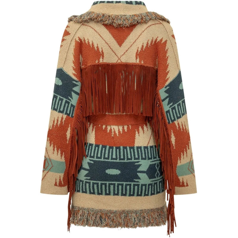 Alanui  Cardigan Golden Dusk con Frange e Cintura mehrfarbig(Image 2)