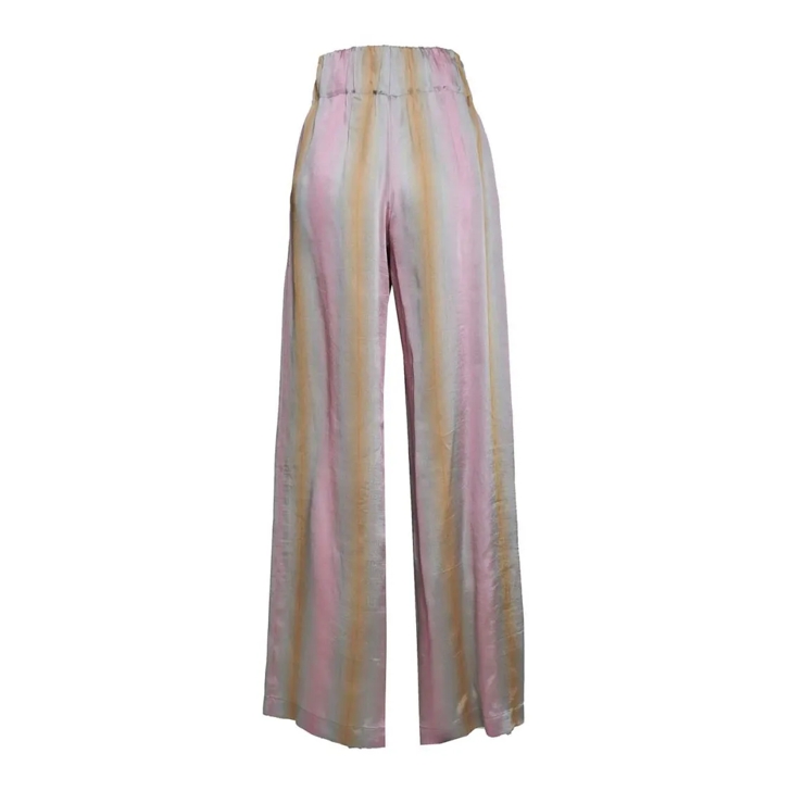 パンツ Aspesi Wide Leg Trousers In Multicolored Viscose And Silk Aspesi Wide Leg Trousers In Multicolored Viscose And Silk