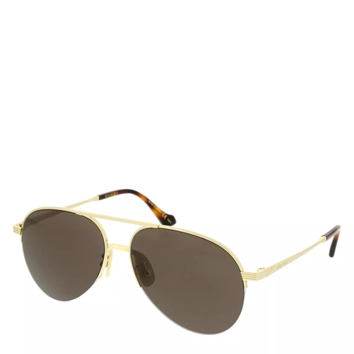 Gucci GG0742S-002 58 Sunglasses Gold-Gold-Brown Solglasögon
