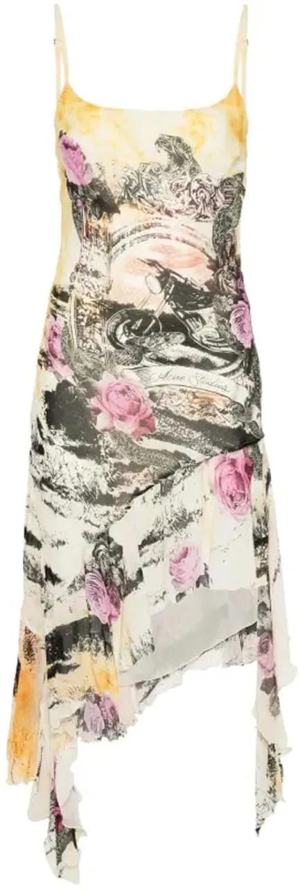 Thumbnail - Acne Studios - Acne Studios Printed Crepe Dress - Größe 38 - gelb