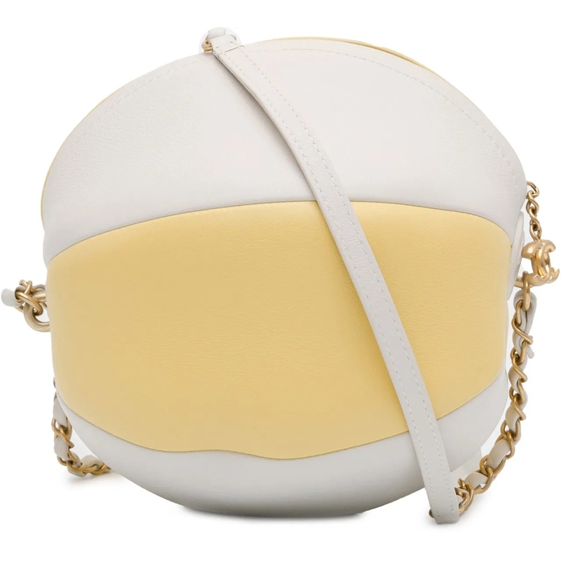 Chanel Schultertasche Calfskin Coco Beach Ball Bag gelb
