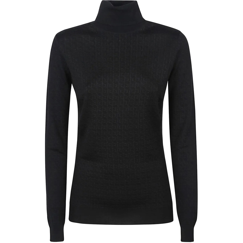 Elisabetta Franchi  Tricot Turtle Neck Sweater Black schwarz