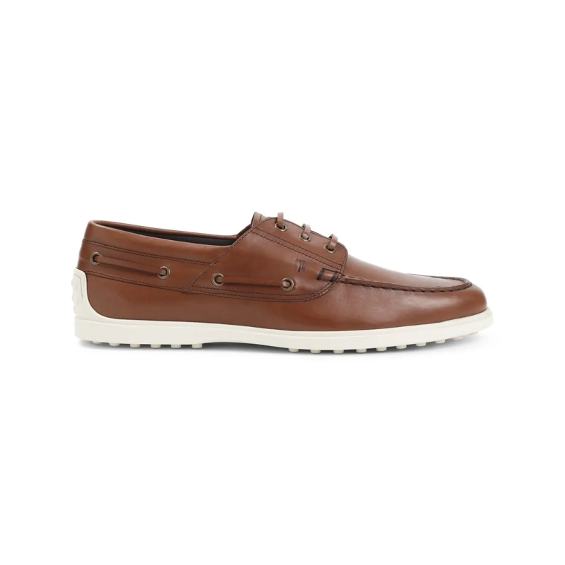 Tod's Loafer Refined Leather Loafers With Textured Grip Brown