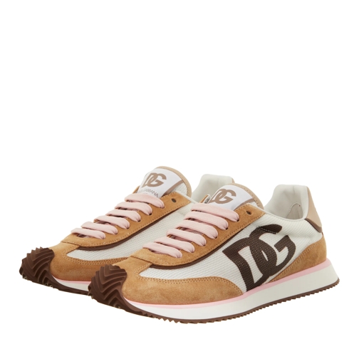 Dolce&Gabbana Low Air Fastening, Dg Logo On The Side Bianco Cacao Low-Top Sneaker