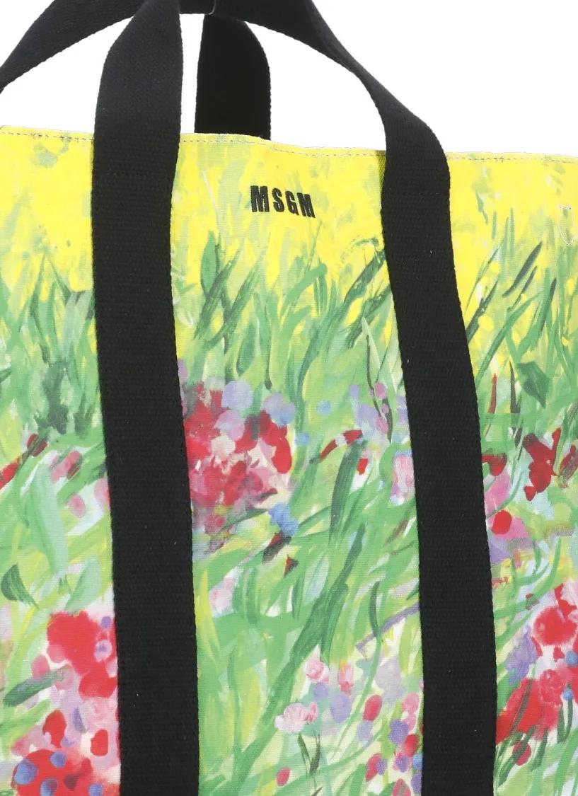 MSGM Shoppers & Totes Multicolor Horizontal Tote Bag in groen