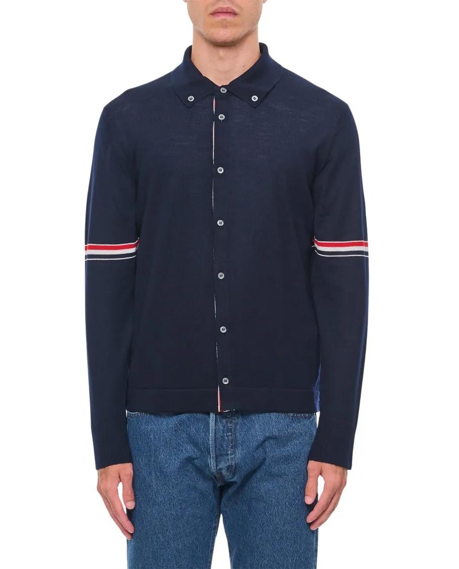 Thom Browne - Long Sleeve Shirt In Merino Wool - Größe 1 - blau