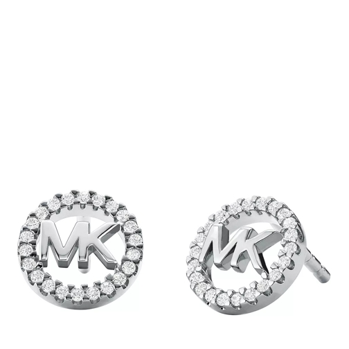 Michael Kors Sterling Silver Logo Stud Earrings Silver Oorsteker