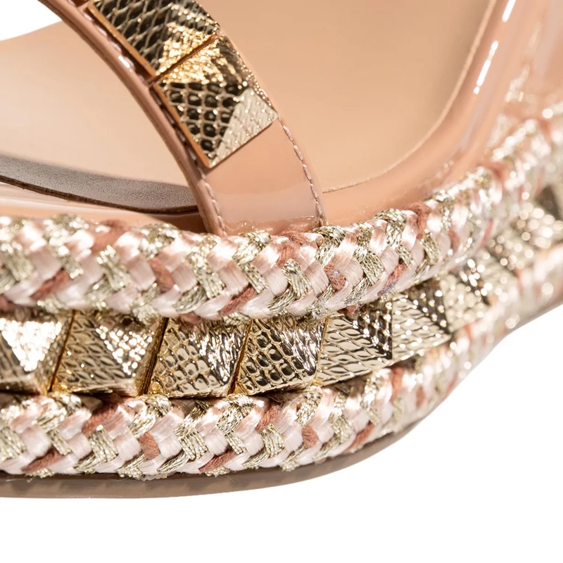 Christian Louboutin Sandaletten mit Absatz Pyraclou Espadrilles Cork Blush(Image 5)