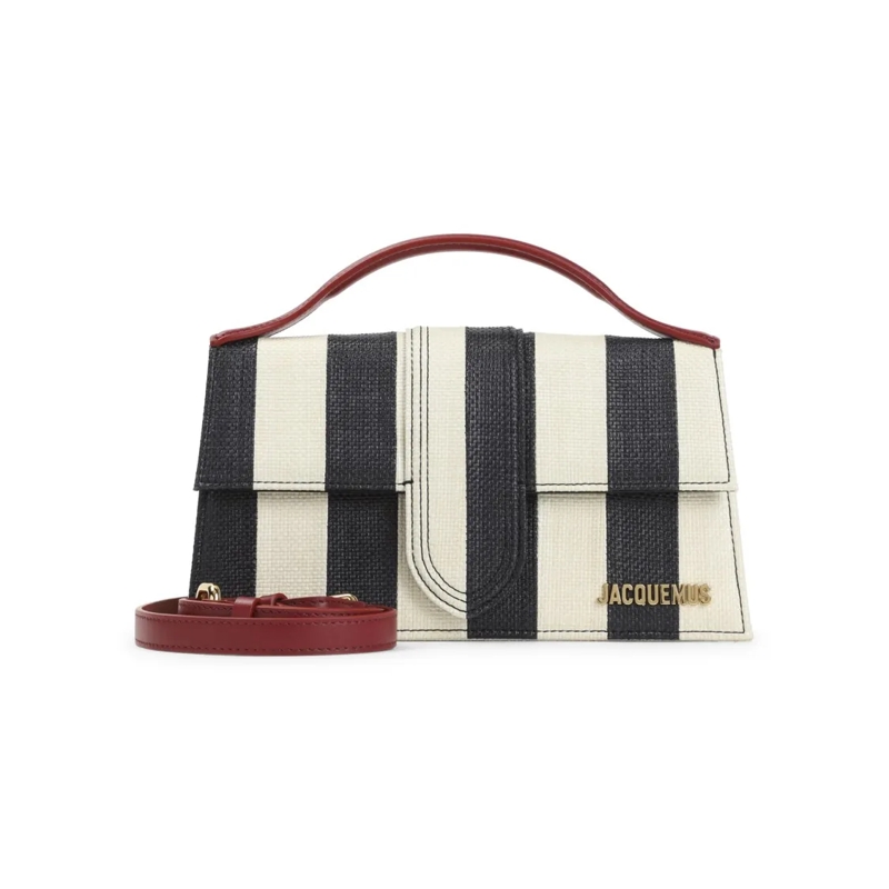 Jacquemus Schultertasche Textured Stripe Shoulder Bag Grey