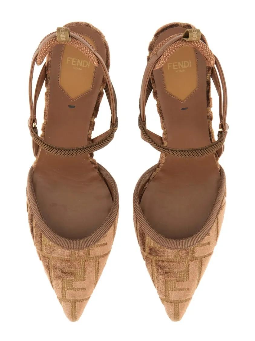 Thumbnail - Fendi Hohe Schuhe - "Hummingbird Lite" Slingback Shoe - Gr. 36 (EU) - in Braun - für Damen