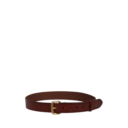 Saint Laurent Gürtel Brown Calf Leather Motorcycle Belt Brown