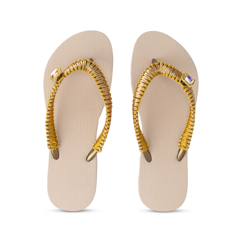 UZURII Flip Flops flip flop Taupe Macrame Switch sand