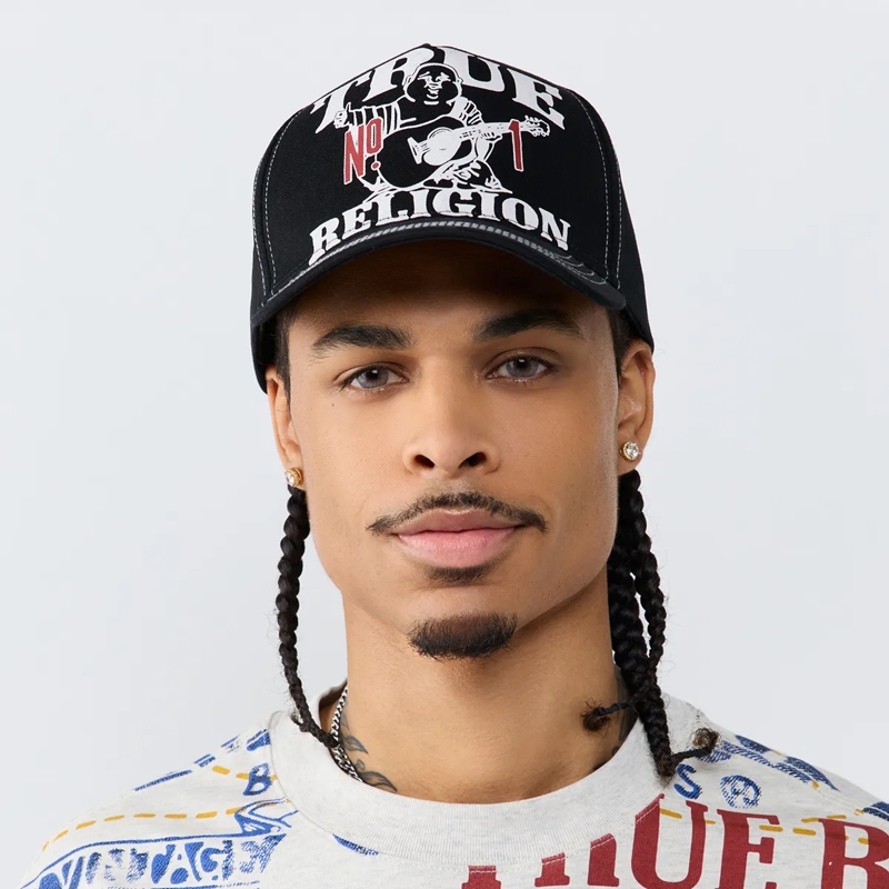 True Religion Hut - Verstellbare Riemen am Hinterkopf- Verstärktes  schwarz(Image 2)