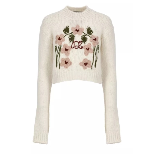 Dsquared2 Alpaca Sweater With Embroidery Neutrals 