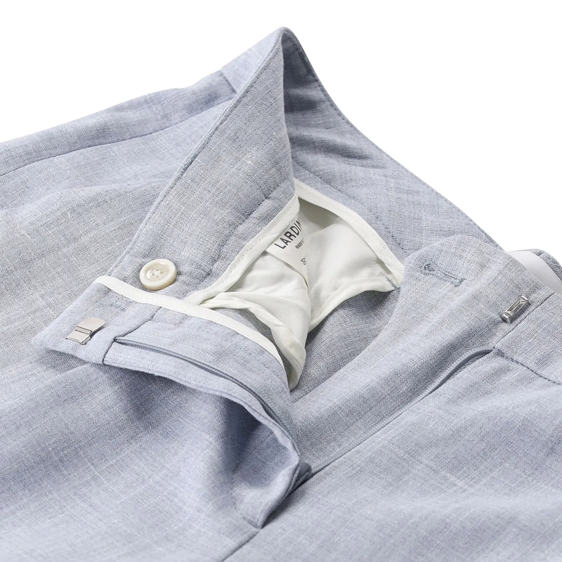 Lardini  Stoffhose aus Wolle, Seide & Leinen blau(Image 3)