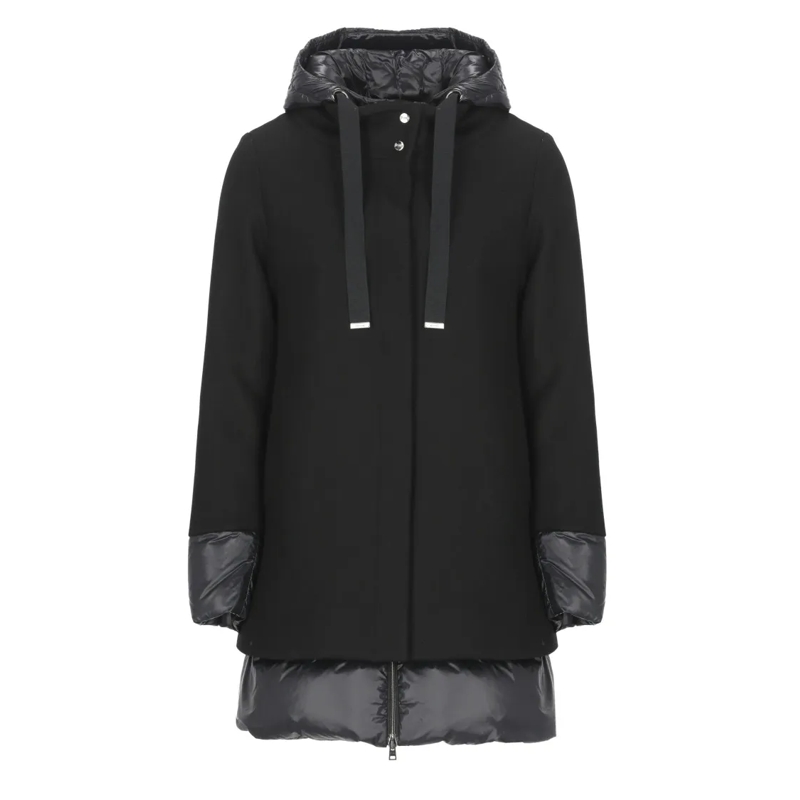 Herno  Wool Padded Coat With High Neck Black