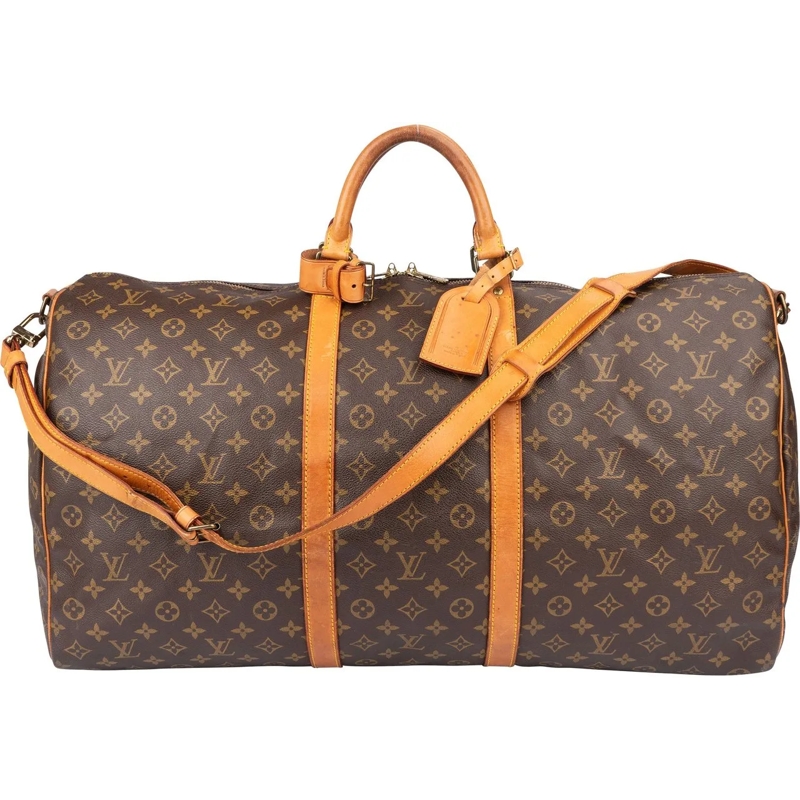 Louis Vuitton Tote Louis Vuitton Canvas Monogram Keepall 60 Bandoulie braun