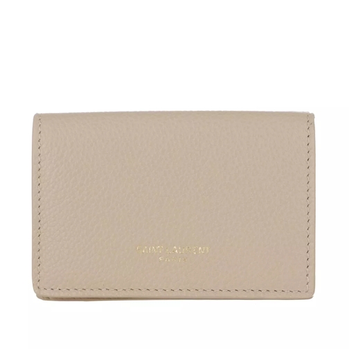 Saint Laurent Wallet Leather Beige Tri-Fold Portemonnaie