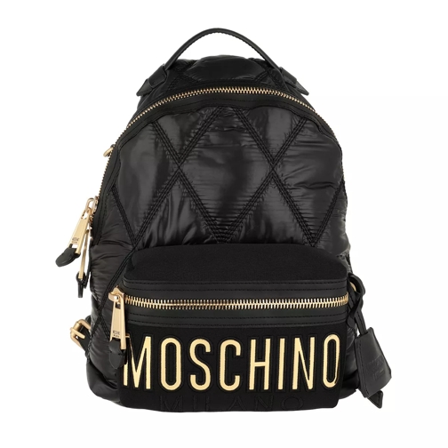 Moschino Logo Backpack Fantasia Nero Rucksack