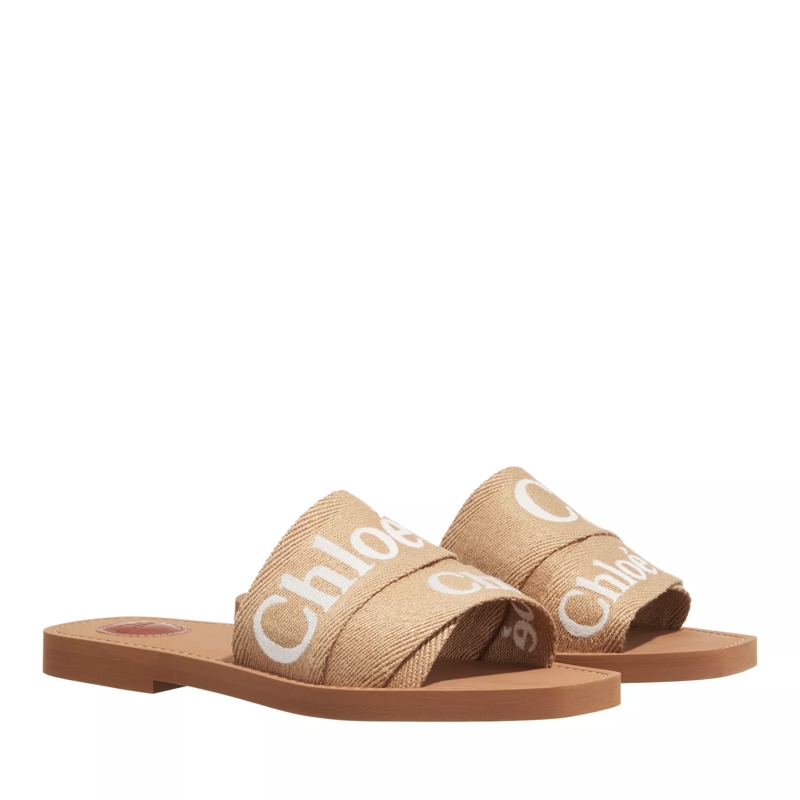 Chloé Slides Woody Flat Mule Desert