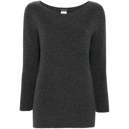 Fabiana Filippi Pullover Anthracite Grey Round Neck Sweater Grey