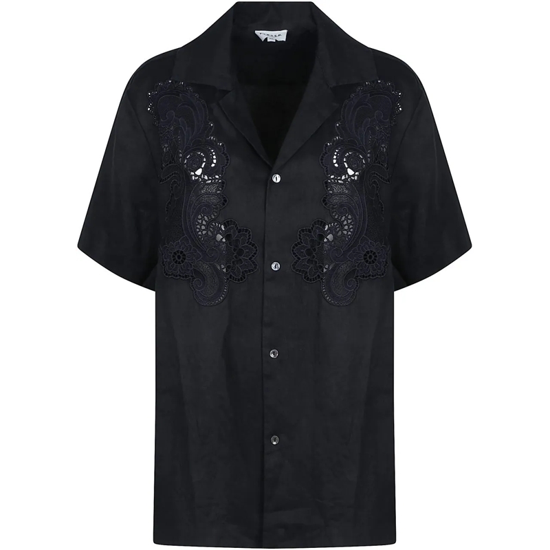 P.A.R.O.S.H. Chemisier Beach25 Short Sleeve Shirt Black schwarz