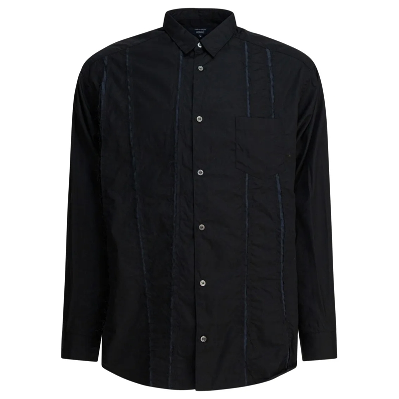 Comme des Garcons Chemise Breathable Cotton Poplin Casual Shirt With Contras Black