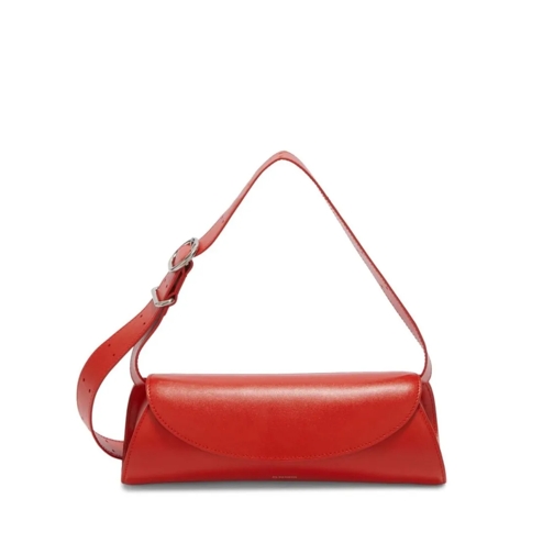 Jil Sander Schoudertas Red Leather Cannoli Bag Red