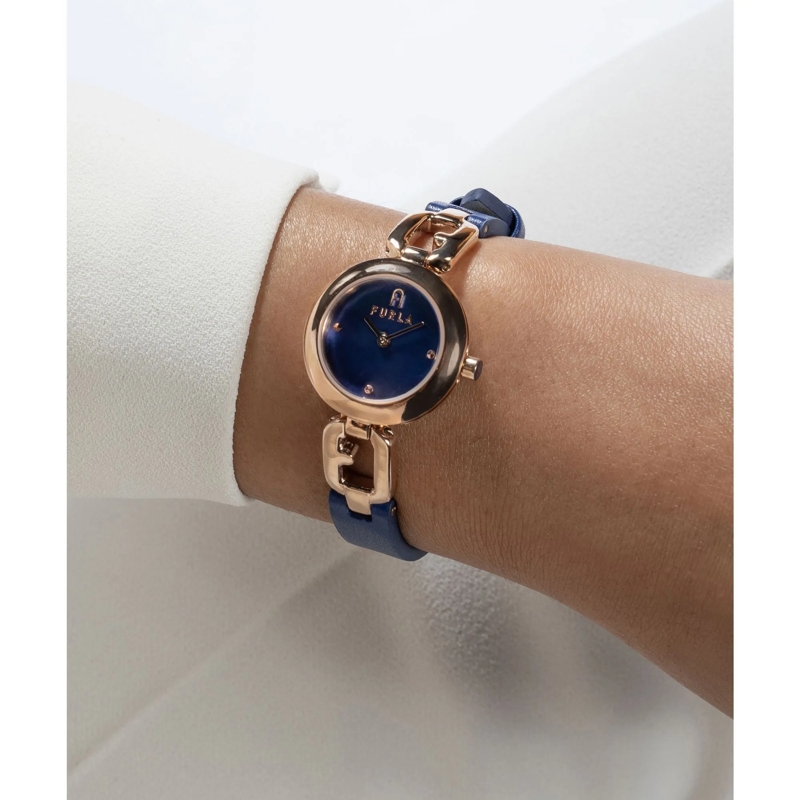 Furla Quarzuhr Quarz-Analoguhr Furla Arco Chain blau(Image 2)