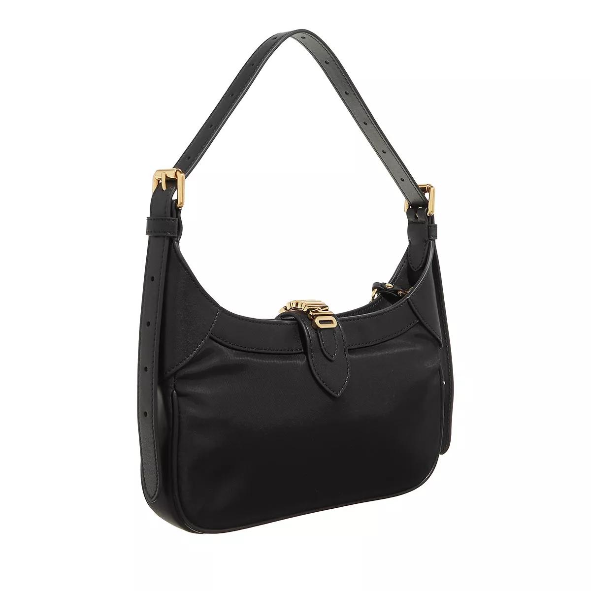Moschino Zwarte Schoudertas met Verstelbaar Handvat Black Dames
