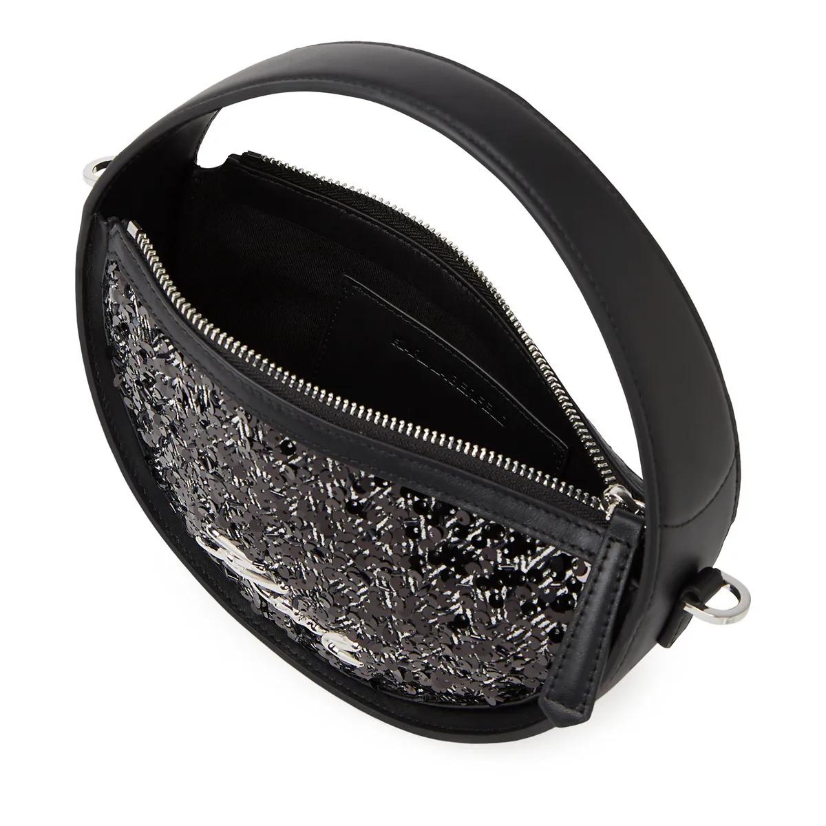 Thumbnail - Karl Lagerfeld Crossbody Bags - K/Signature runde Umhängetasche mit Pailletten - Gr. unisize - in Silber - für Damen