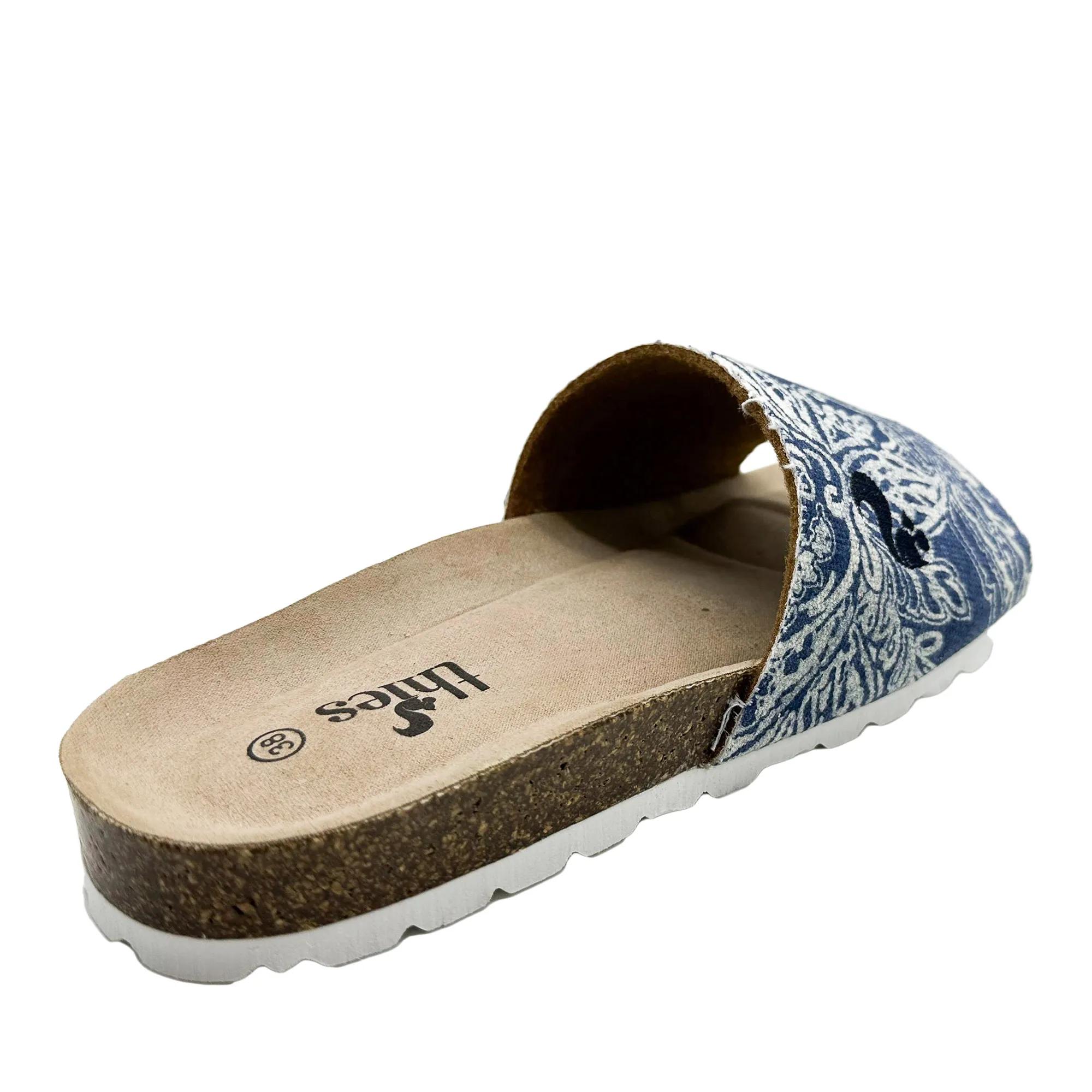 Thies Boots 1856 Rec Denim Pool Slide vegan paisley (W in blauw