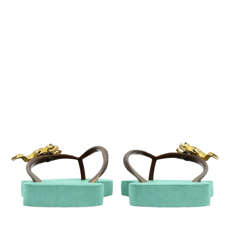 UZURII Flip Flops Zehentrenner Gold Crocodile Switch mint(Image 2)