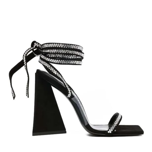 The Attico Isa 115Mm Embellished Leather Sandals Black Sandalo