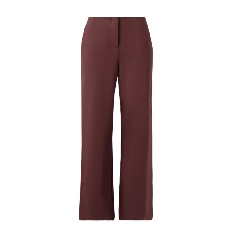 Max Mara  Wide-Leg Pants With Smooth Front Burgundy