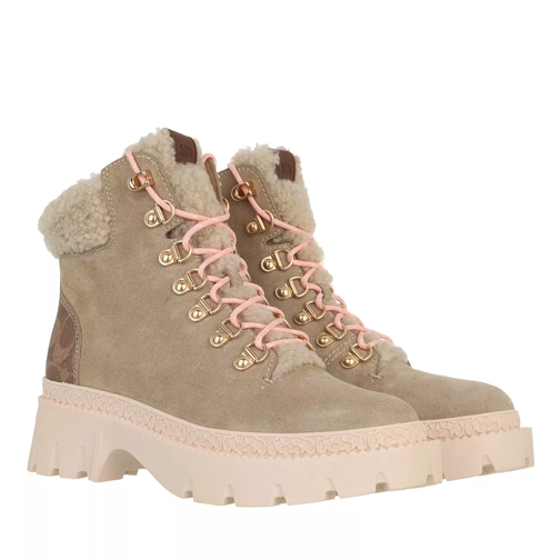 Coach Janel Suede Boot Oat Lace up Boots
