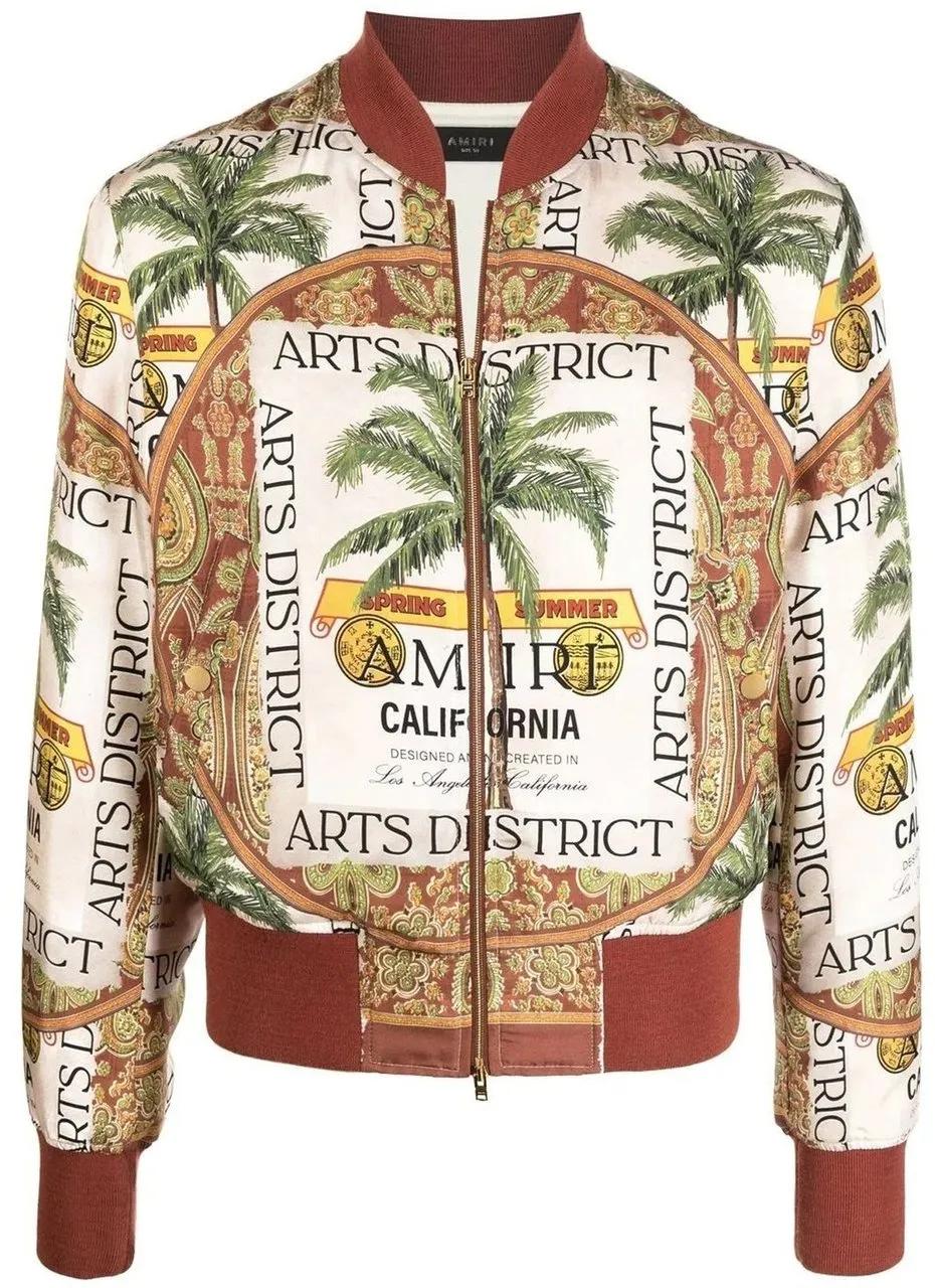 Thumbnail - Amiri - Printed Silk Jacket - Größe 50 - beige