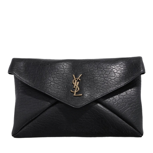 Saint Laurent Clutch Cassandre Large Envelope Pouch Black