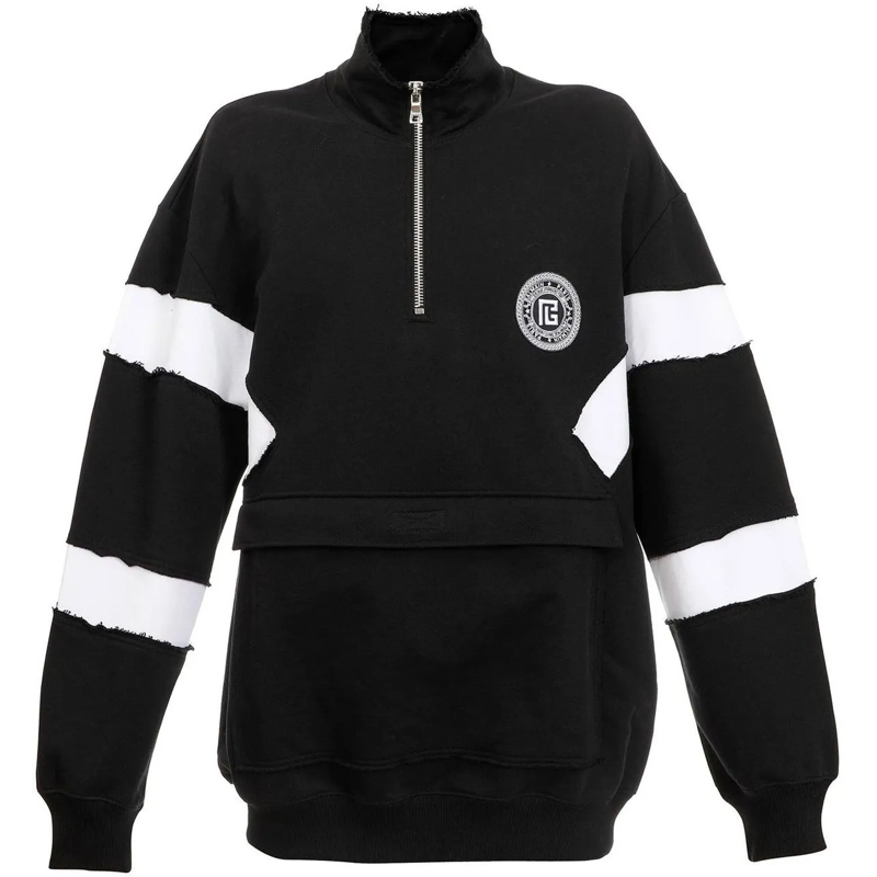 Balmain Haut décontracté Balmain Circle Logo Cotton Sweatshirt schwarz