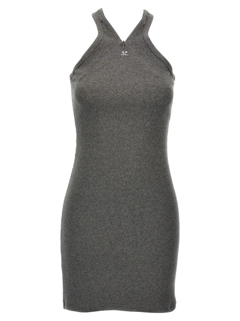 COURREGES 'Criss Cross 90's Mini' dress クレージュミニドレス Courrèges Criss Cross 90'S Mini' Dress Grey | Mini Jurken
