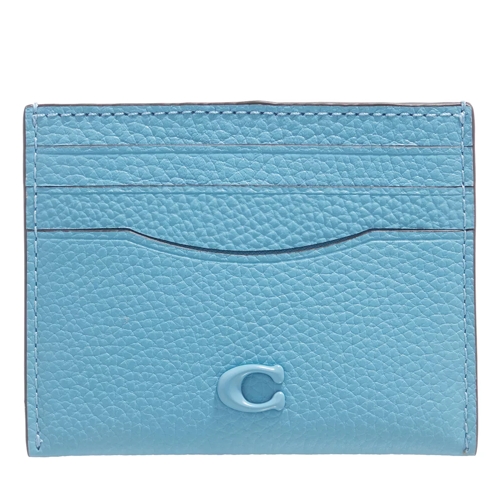 Coach Flat Card Case In Pebble Leather With Sculpted C H Pool Korthållare