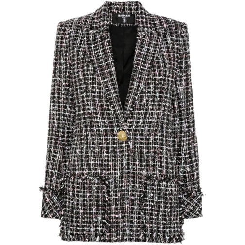 Balmain Blazer Tweed Blazer Black