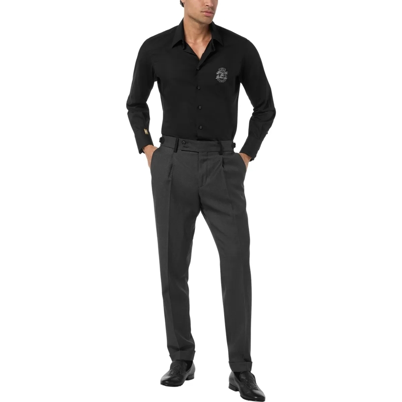 BILLIONAIRE Hose Lange Hose Chinos Fit schwarz(Image 3)