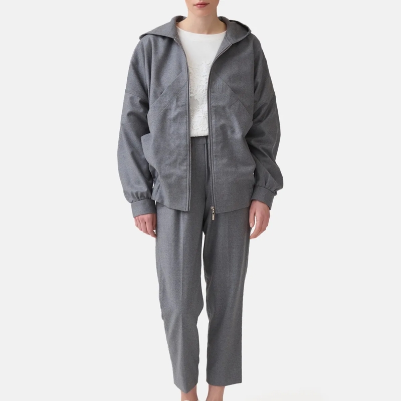 Helene Galwas Übergangsjacke Blouson Jacke mit Kapuze LUNA grau(Image 2)